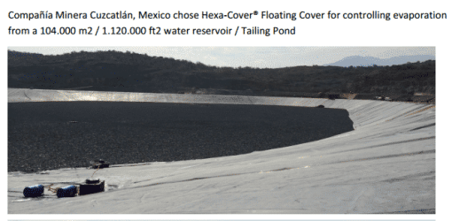 104000 m2 water evaporation control in water reservoir, Hexacover